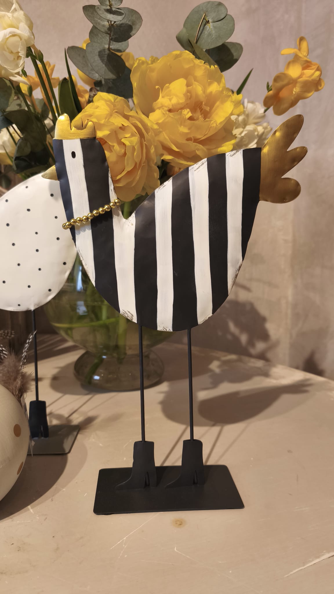 Gallina decorativa in metallo BADEN