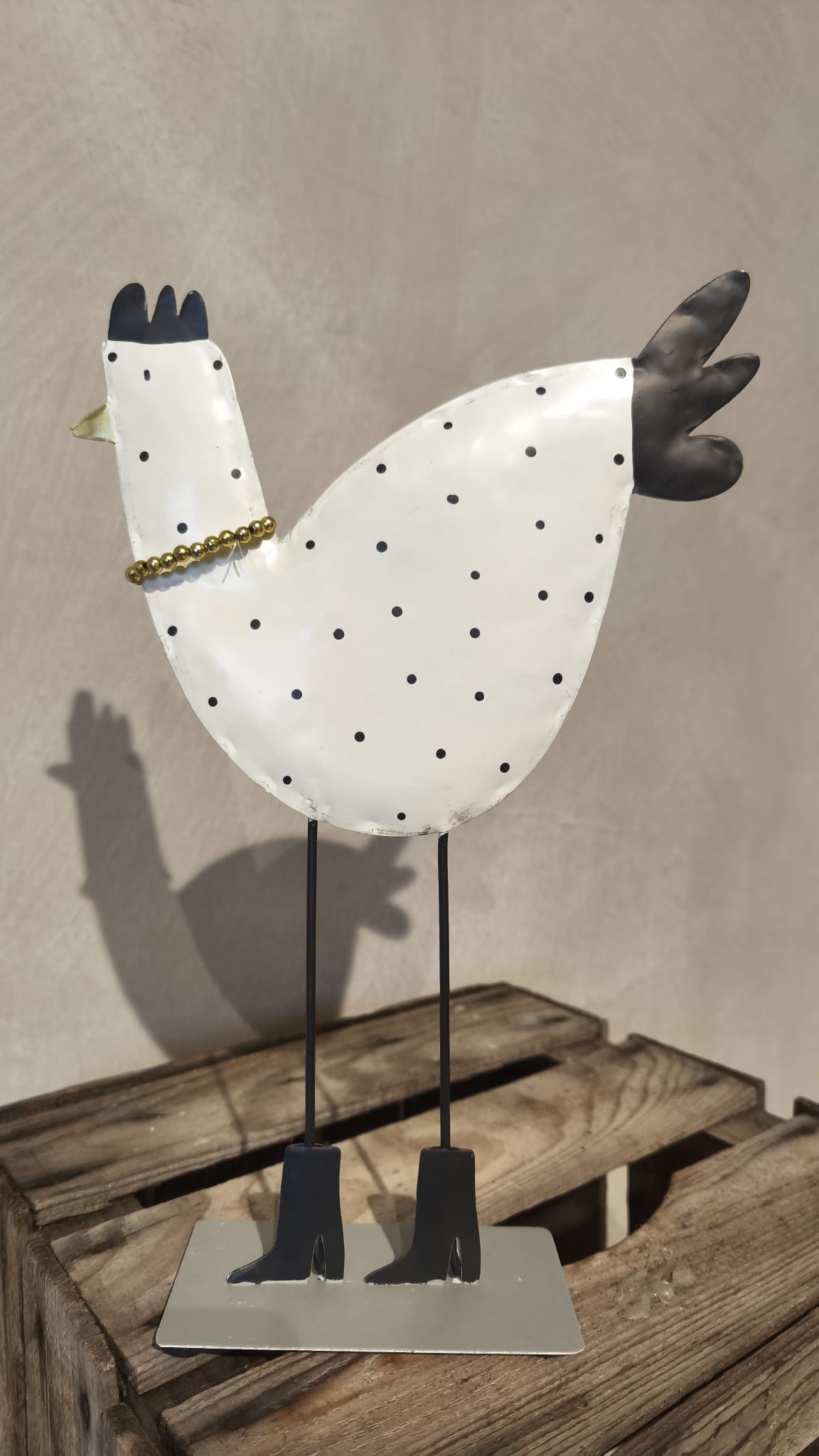 Gallina decorativa in metallo BADEN