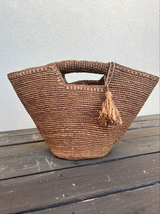 Borsa in rafia con manici art BIANCA LIMAIA