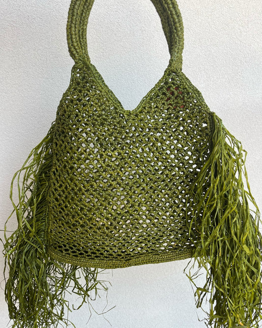 Borsa in rafia con frange TALIA  LIMAIA