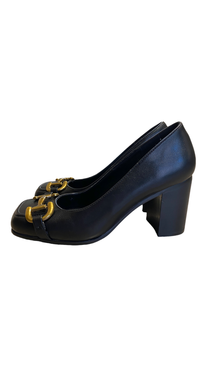 Scarpe con tacco punta squadrata GU160 GOLD&GOLD